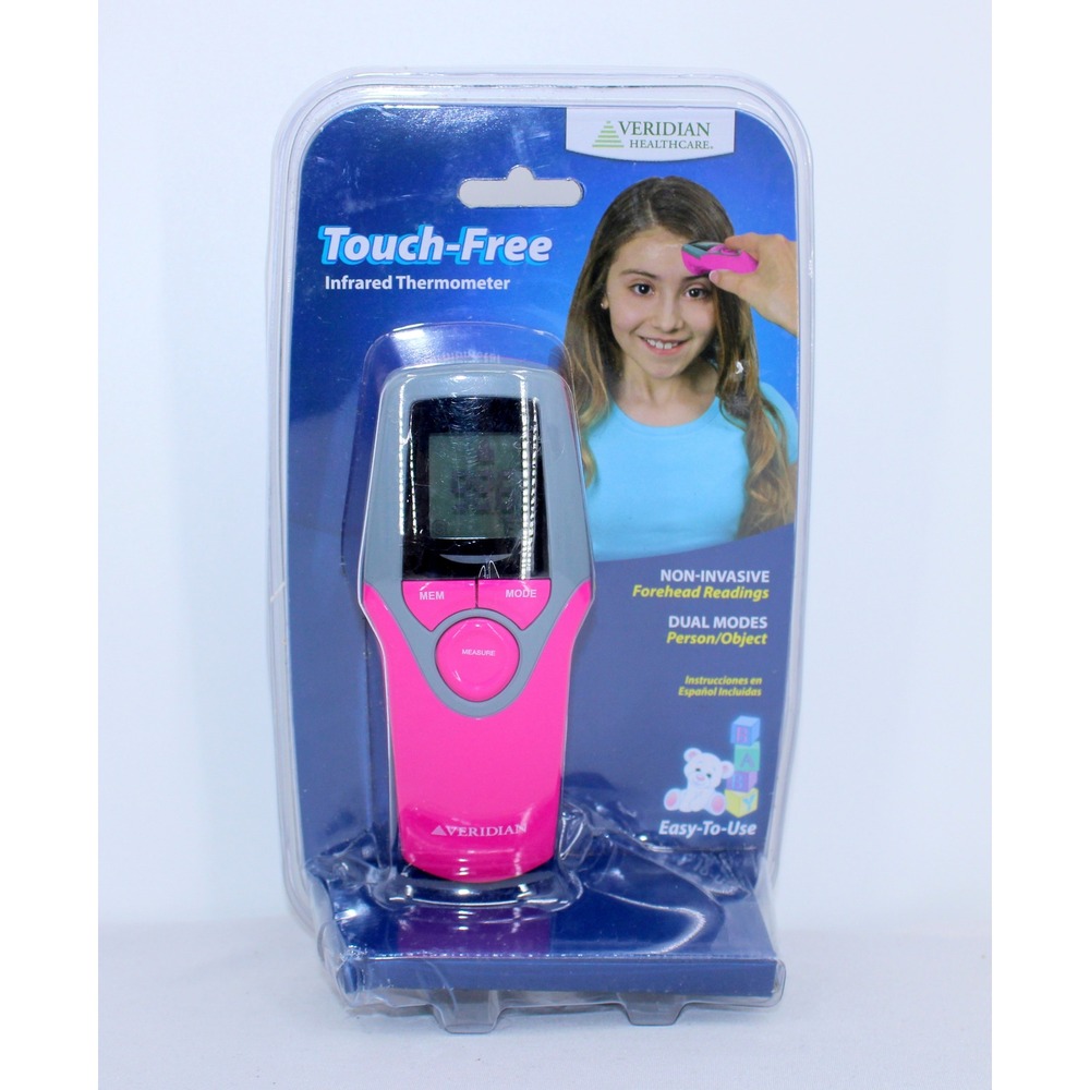 Veridian Healthcare Touch-Free Infrared Thermometer Pink 09-348PK-HSN New